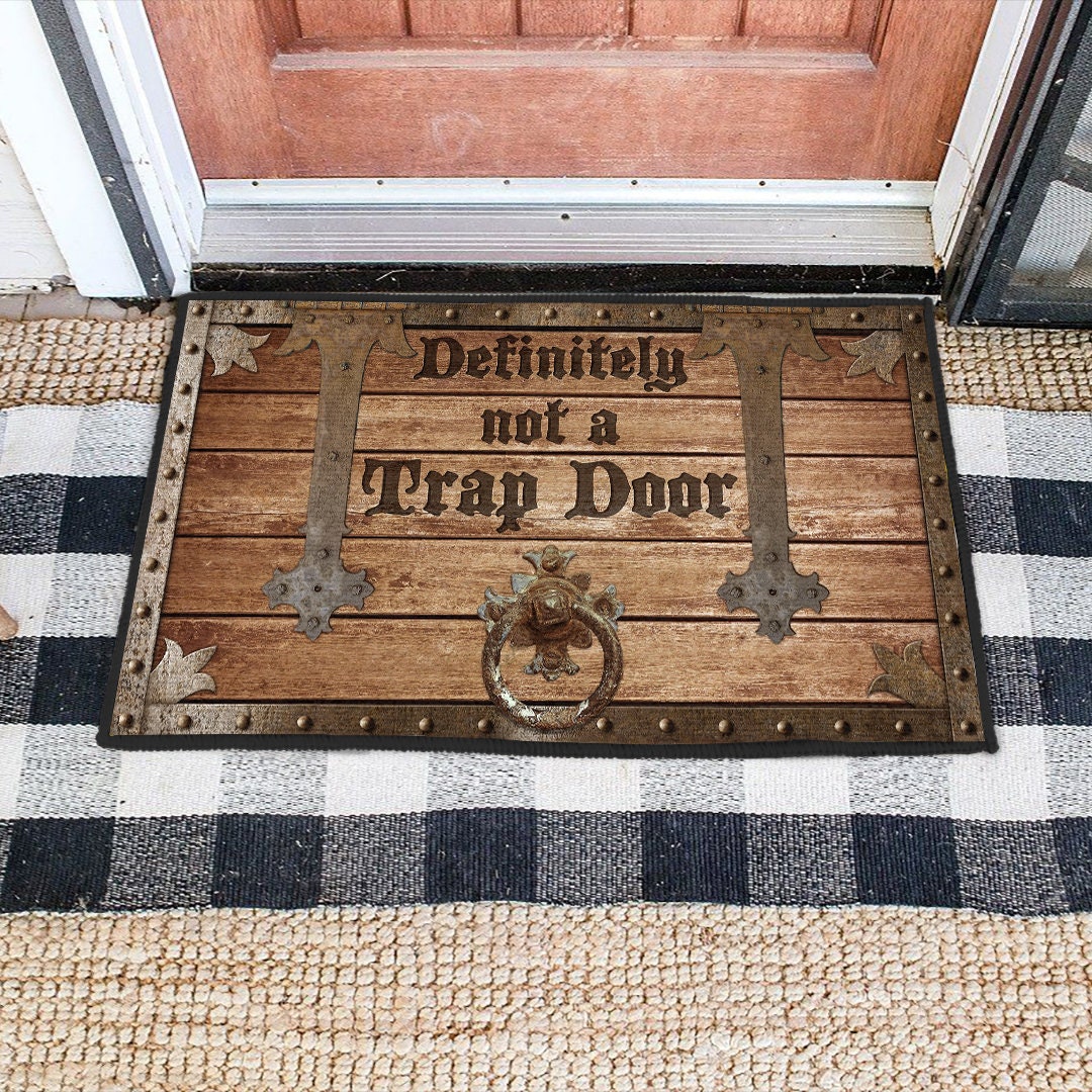 Funny DND Doormat - DEFINITELY NOT A TRAP DOOR！-Doldols