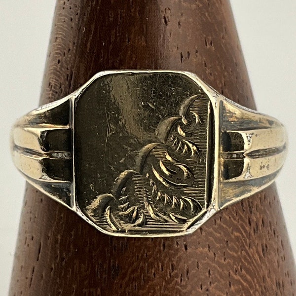 Vintage Sterling Silver Fancy Signet Ring, UK Size R1/2, US Size 9, EU Size 59 1/4