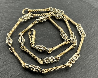 Vintage 9ct Gold Panel Chain Necklace
