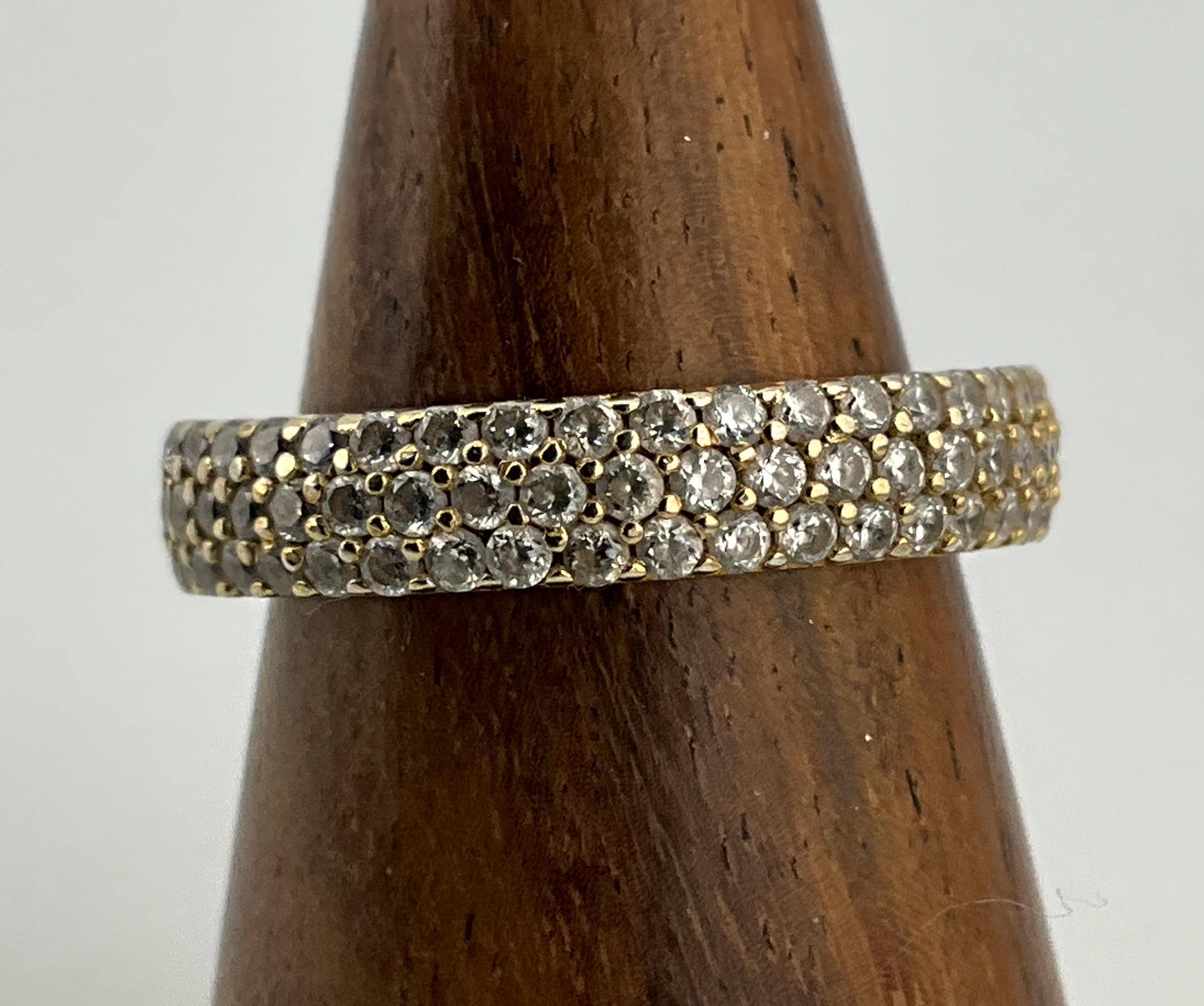 Vintage Cubic Zirconia Sterling Silver Full Eternity Band