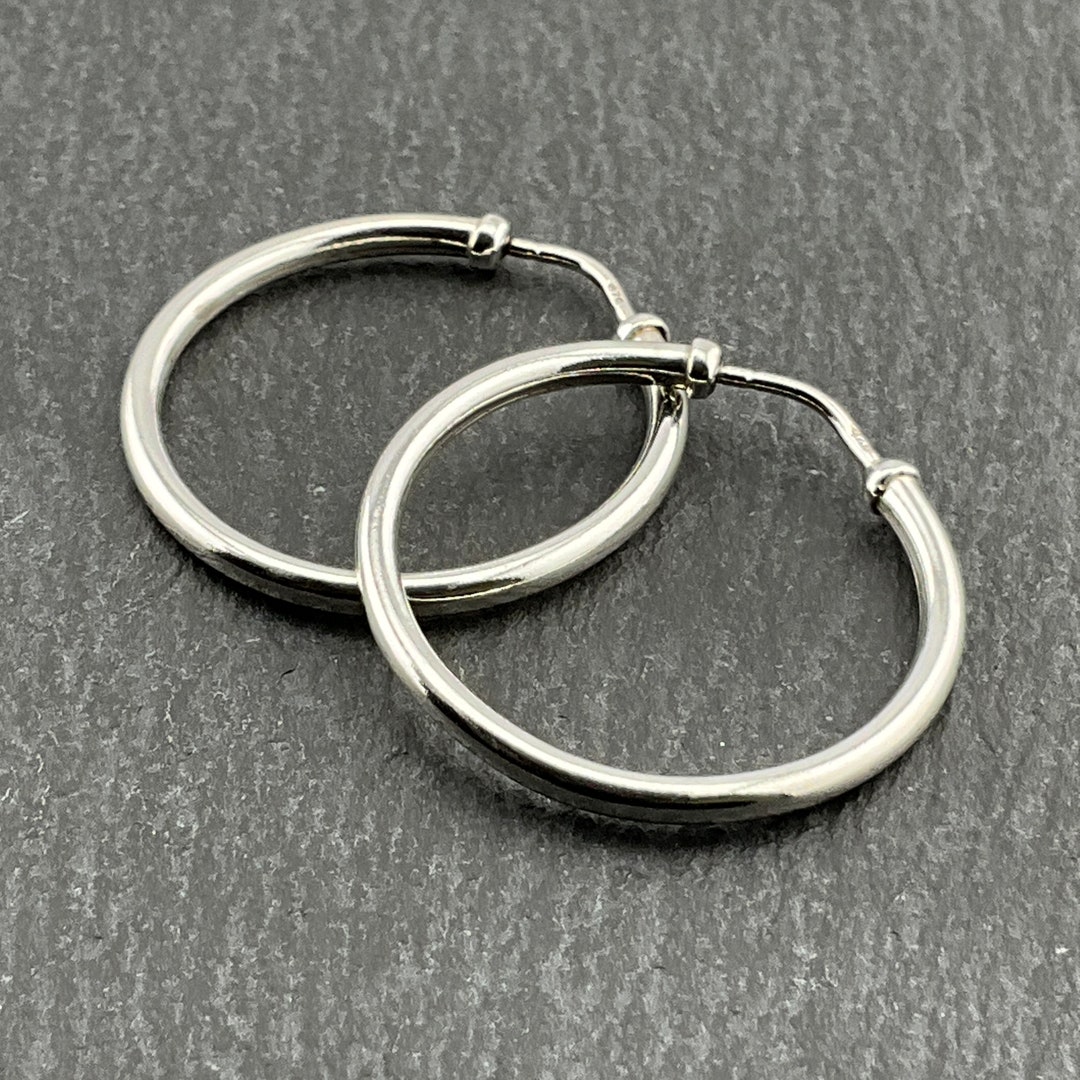 Antica Hoop Earrings, Silver