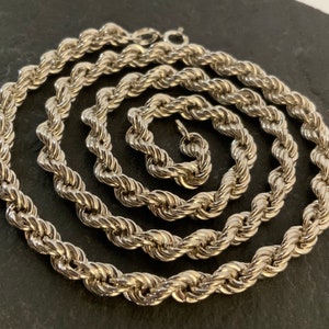 Vintage Sterling Silver Rope Twist Link Necklace