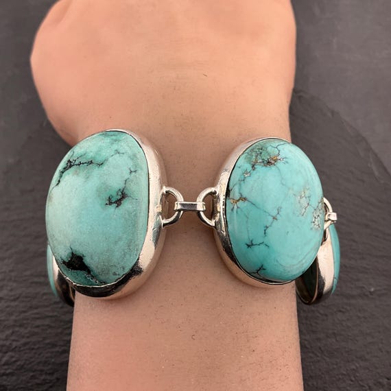 アクセサリー vintage silver925 turquoise bracelet Vintage Sterling Silver 925 Bracelet Turquoise, Women's Jewelry 19