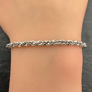 Vintage Sterling Silver Twisted Rope Chain Bracelet - Etsy