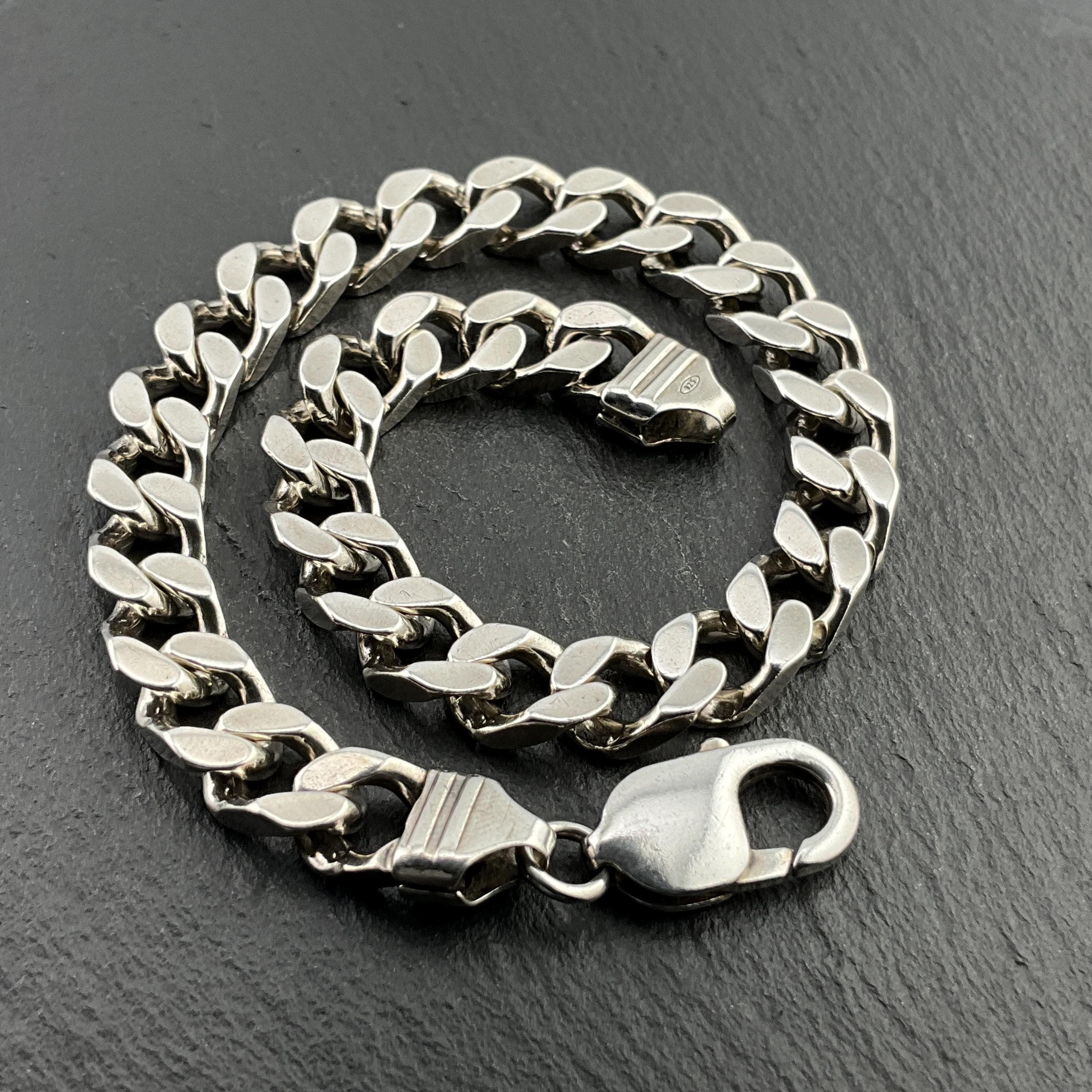 Vintage Heavy Sterling Silver Curb Chain Bracelet - Etsy Israel