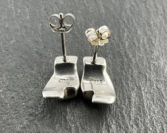 Orecchini a bottone a goccia in autentico argento sterling 925
