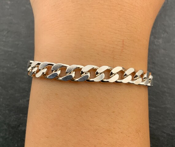 Gourmette En Argent Vintage à Grosses Mailles - Belle Chaîne, Occasion - Argent Sterling