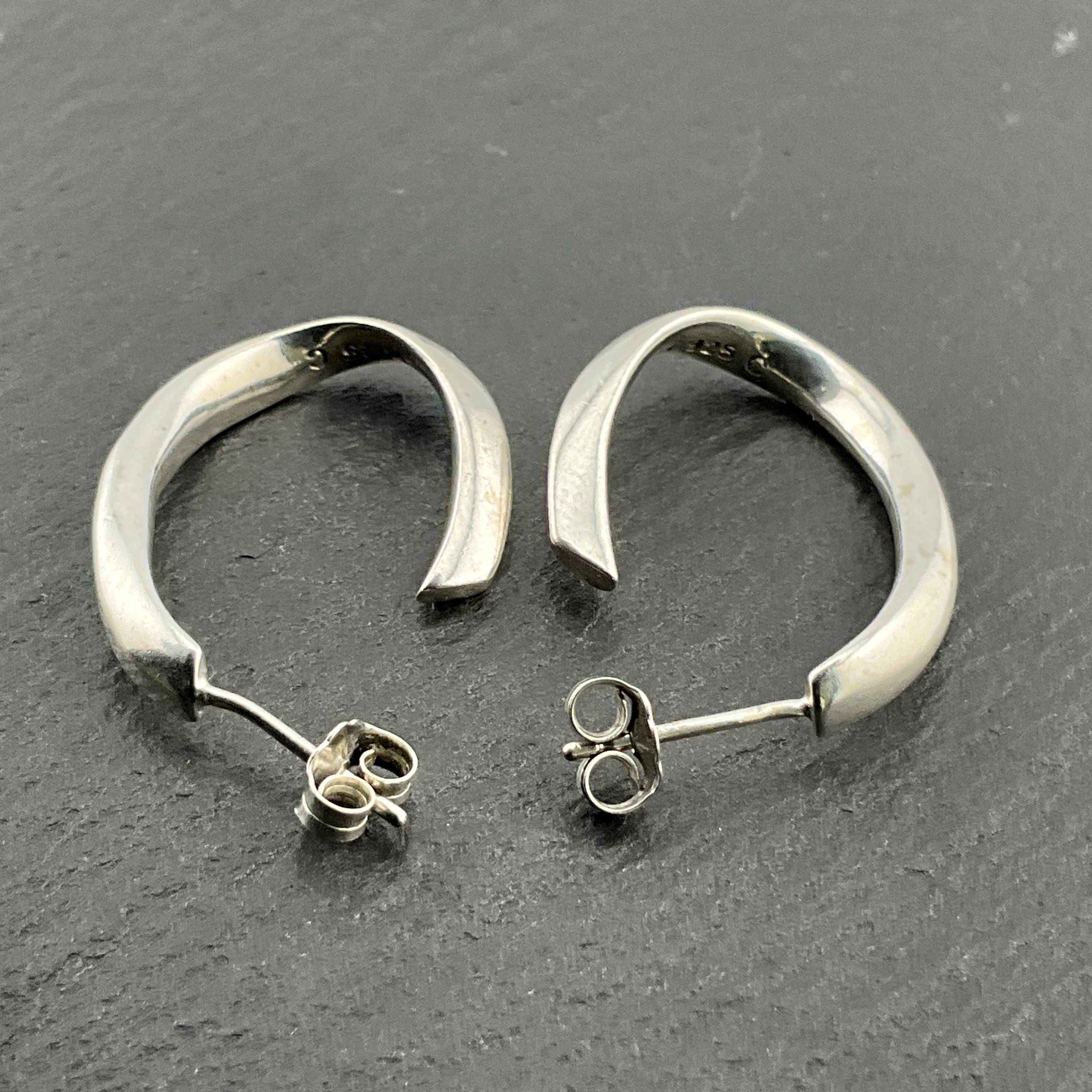 Kit Heath Orecchini A Cerchio In Argento Sterling 925 Placcato Rodio, Finitura Sabbia E Lucido, Confezione Regalo - 4