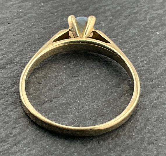 Vintage Solid 9ct Gold Opal Solitaire Ring, UK Si… - image 4