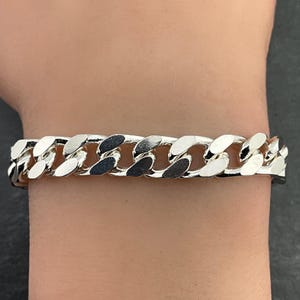 Vintage Heavy Chunky Sterling Silver Curb Link Bracelet