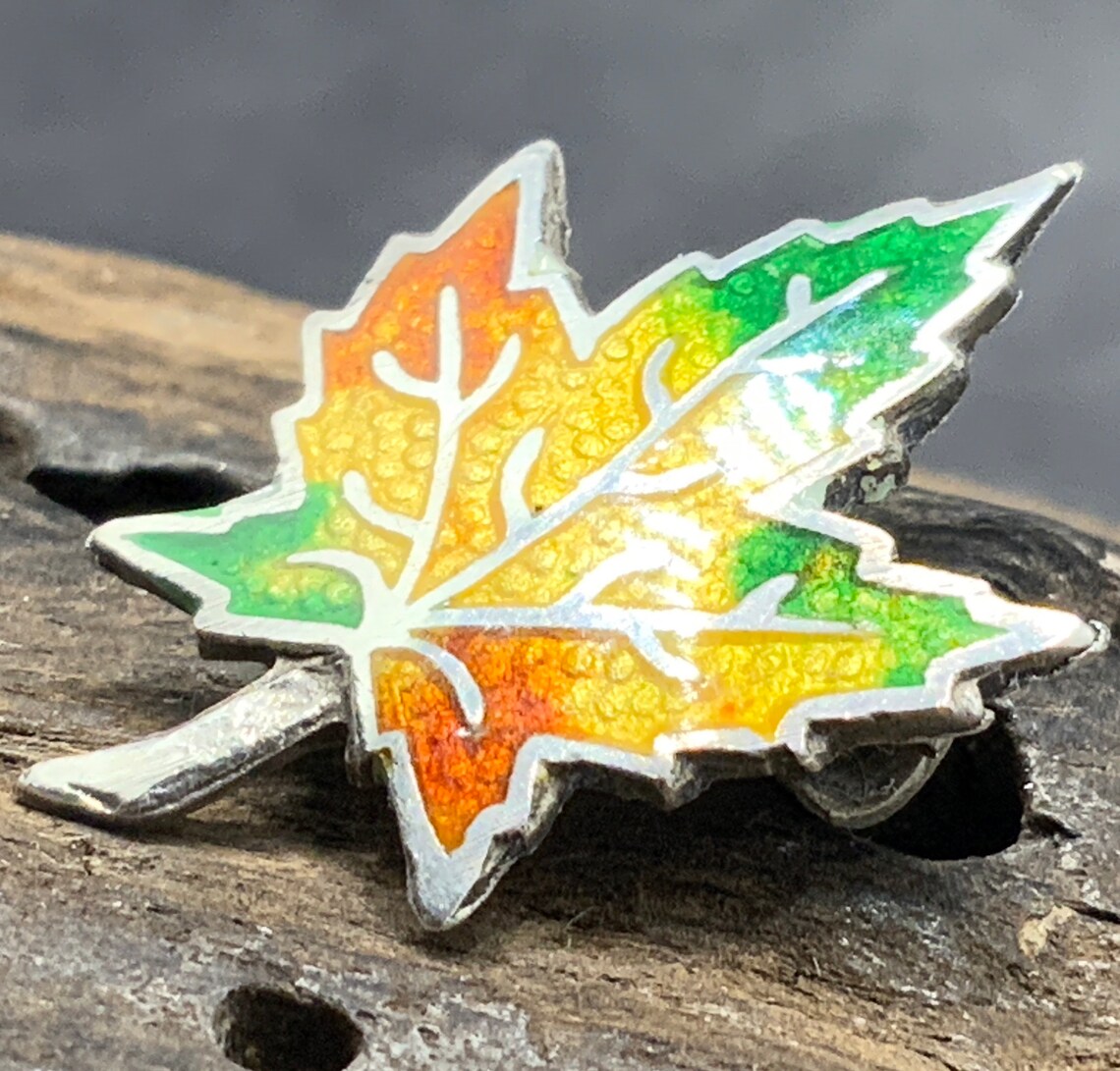 Vintage Sterling Silver Canadian Maple Leaf Brooch Etsy