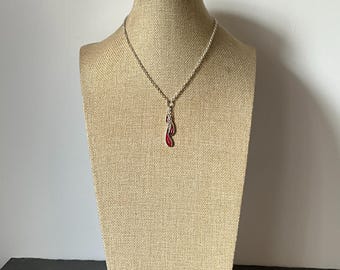 ヴィンテージ スターリングシルバー レッドエナメル ファンシー ティア