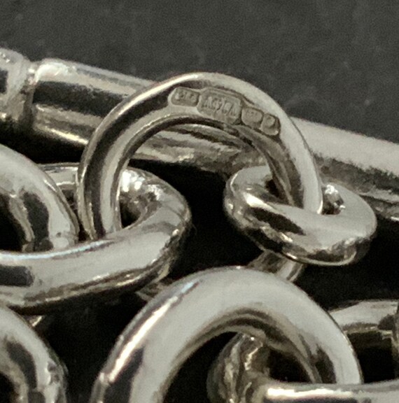 Vintage Heavy Sterling Silver Heart T-Bar Ring Ne… - image 4