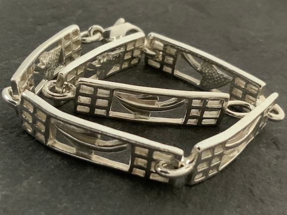 Vintage Sterling Silver Kit Heath Panel Link Bracelet Etsy Australia