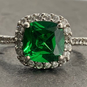 Vintage Cubic Zirconia Sterling Silver Ring, UK Size P, US Size 7 1/2, EU Size 55 1/4