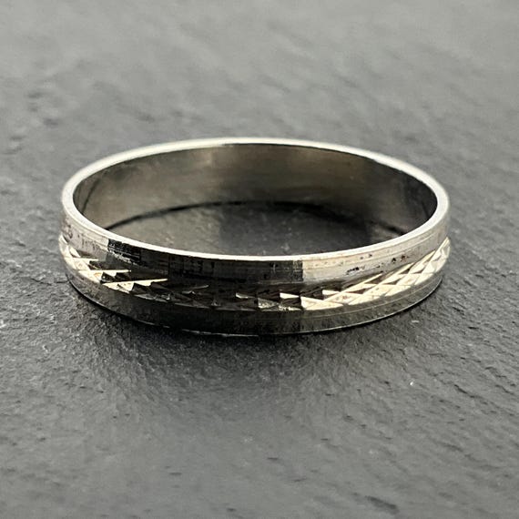Vintage Sterling Silver Statement Band Ring, UK Size T, US Size