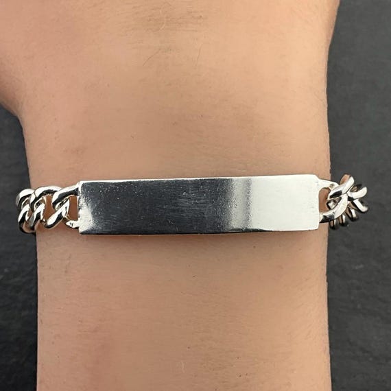 Vintage Sterling Silver ID Bracelet - Etsy