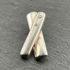Vintage Diamond Cross Sterling Silver Pendant Necklace