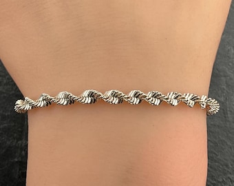 Vintage Sterling Silver Twisted Rope Chain Bracelet - Etsy