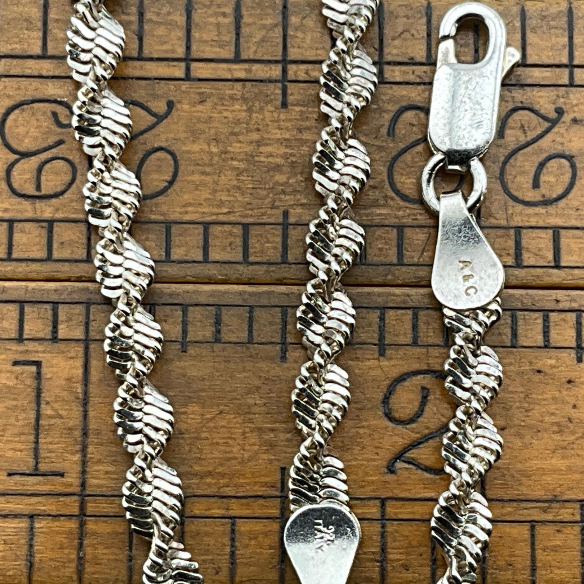 Vintage Sterling Silver Twisted Rope Chain Bracelet - Etsy Canada