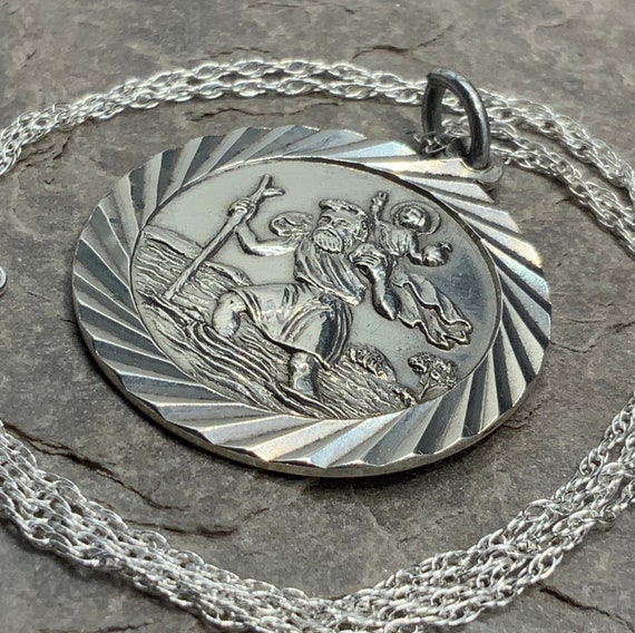 Vintage 1960s Sterling Silver 925 St Christopher Pendant Necklace | eBay