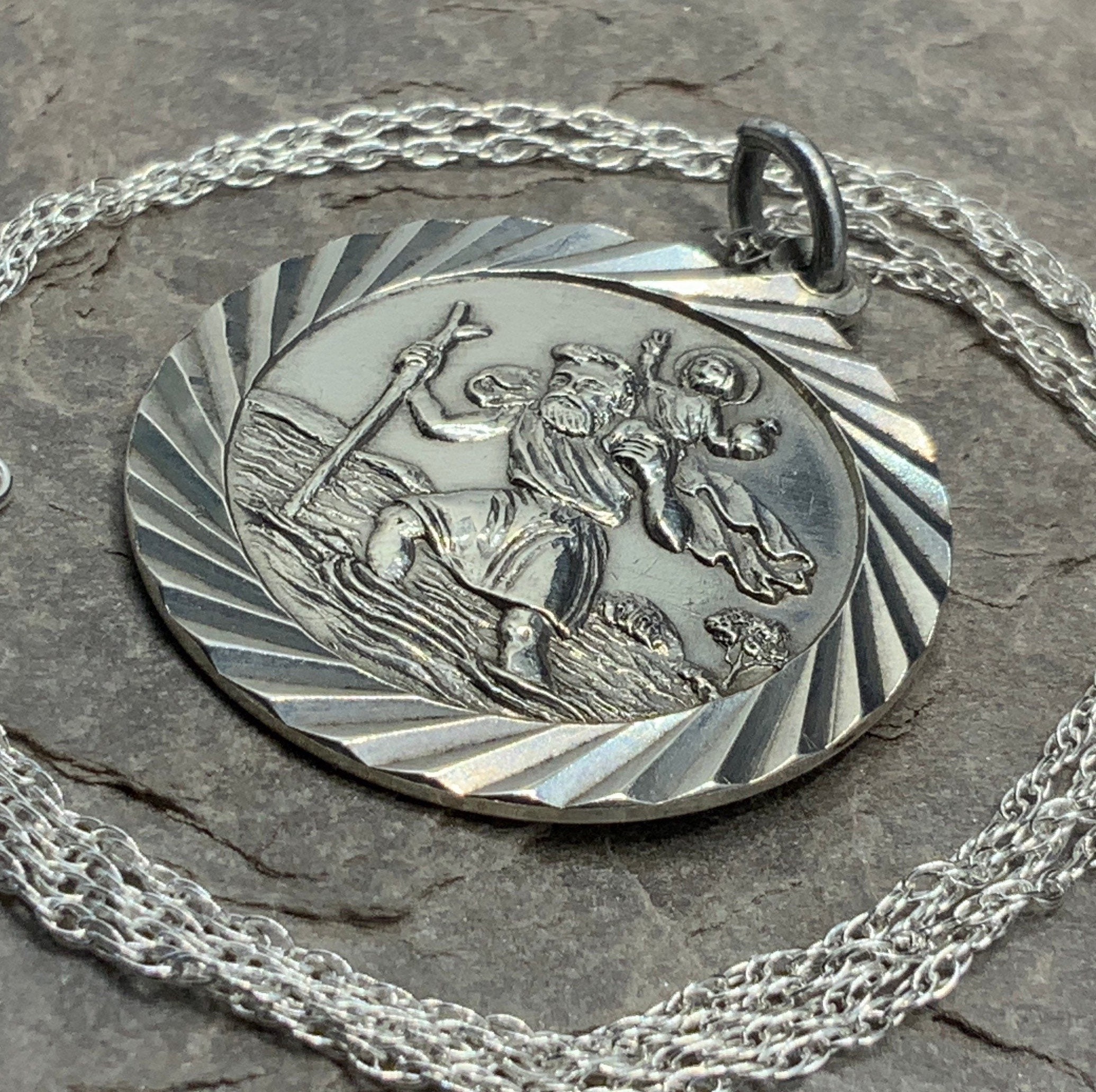 Vintage st christopher necklace deals