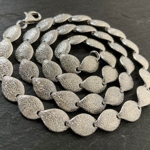 Vintage Heavy Sterling Silver Fancy Link Necklace