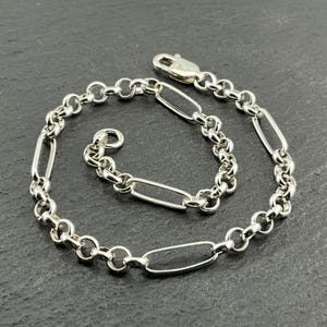 Vintage Sterling Silver Figaro Link Bracelet