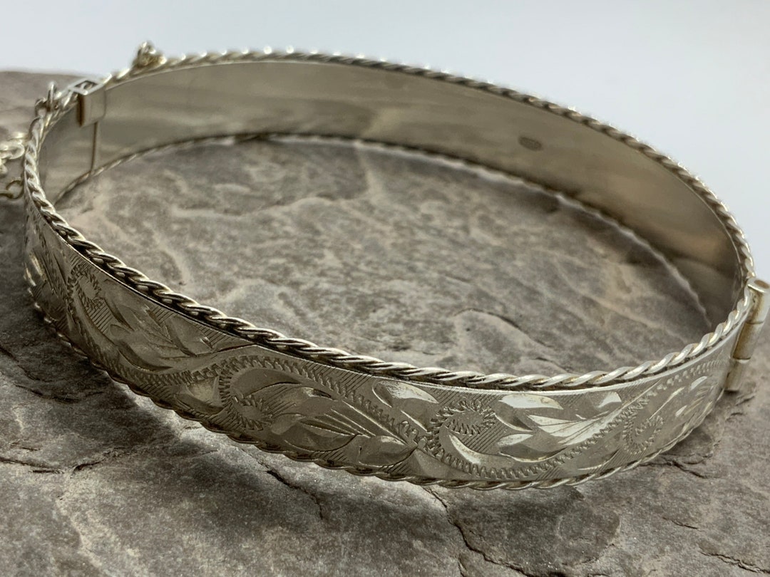Vintage Solid Sterling Silver Stacker Bangle - Etsy