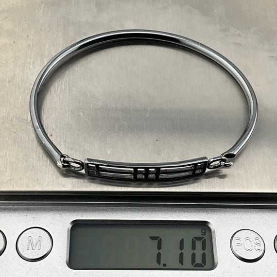 Vintage Solid Sterling Silver Celtic Stacker Bang… - image 7