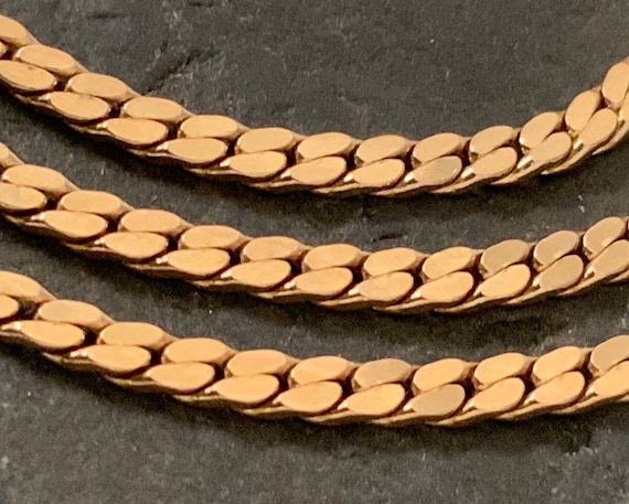 Vintage Solid 9ct Rose Gold Curb Link Necklace - image 5