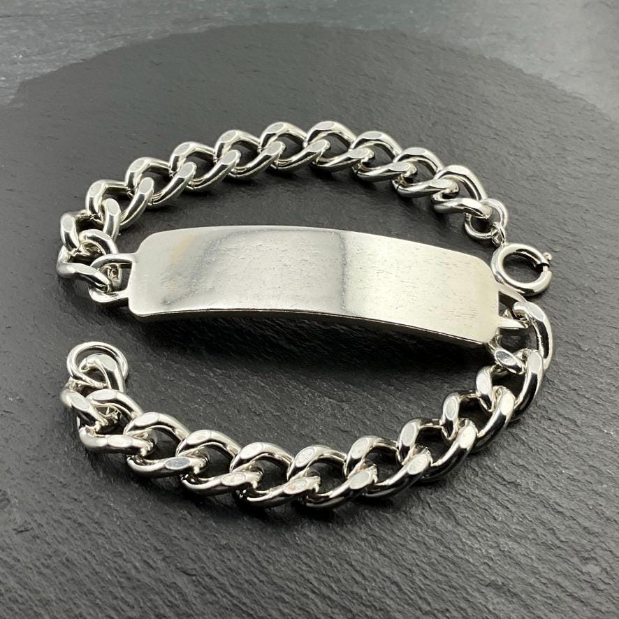 Vintage Sterling Silver ID Bracelet - Etsy