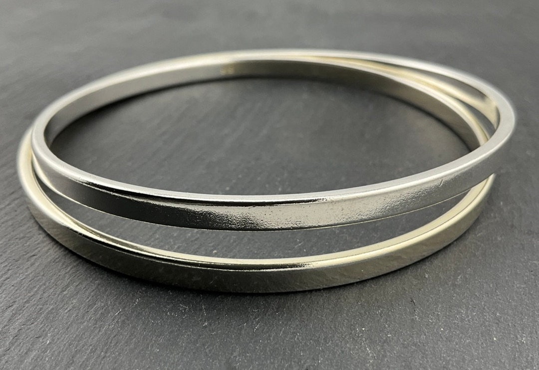 Vintage Heavy Solid Sterling Silver Statement Stacker Bangle - Etsy