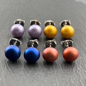 Vintage Pearl Sterling Silver Stud Earrings