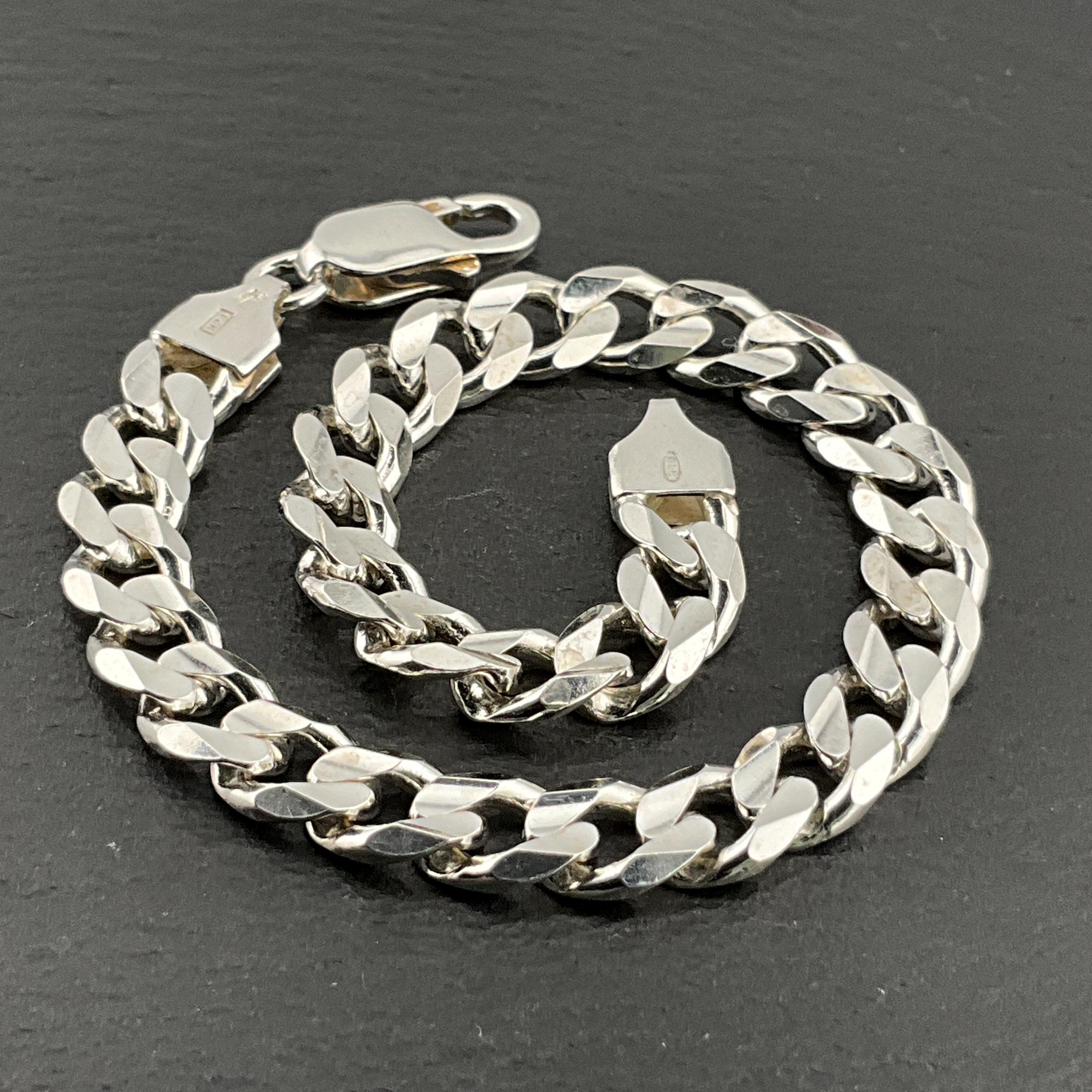 Vintage Sterling Silver Curb Link Bracelet - Etsy