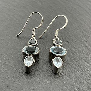 Vintage Topaz Sterling Silver Dangle Earrings
