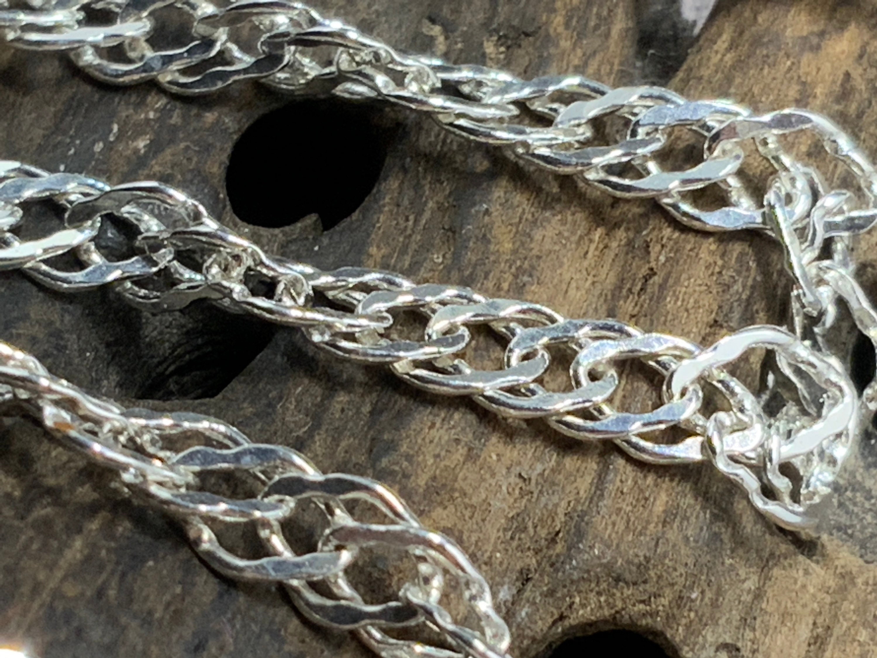 Vintage Sterling Silver Twist Curb Link Chain Necklace Etsy