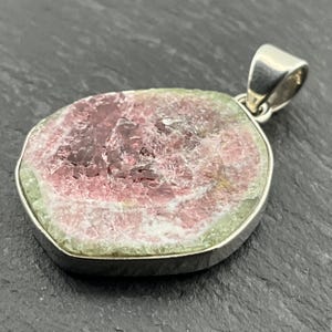 Vintage Ruby Zoisite Sterling Silver Pendant