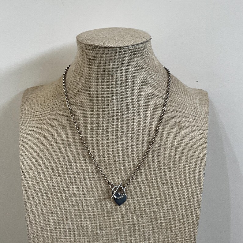Vintage Sterling Silver Heart Tbar Ring Necklace Etsy Australia
