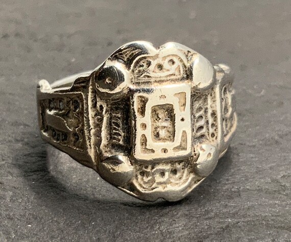 Vintage Sterling Silver Fancy Statement Ring, UK … - image 3