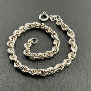Vintage Sterling Silver Twisted Rope Chain Bracelet - Etsy