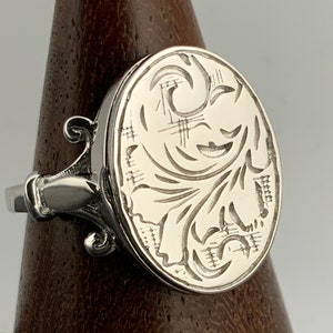 Vintage Sterling Silver Poison Locket Ring, UK Size O, US Size 7, EU Size 54