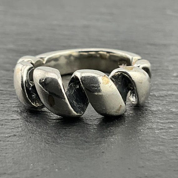 Genuine Sterling Silver Ring Solid Handmade Nicke… - image 1