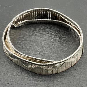 Vintage Sterling Silver Fancy Floral Link Necklace