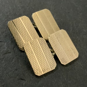 Vintage 9ct Gold Sterling Silver Cufflinks
