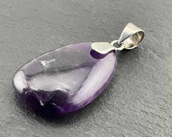 Vintage Amethyst Sterling Silver Pendant Necklace
