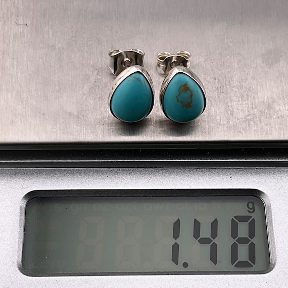 Orecchini a bottone in argento con lapislazzuli naturale, a forma di pera, in argento sterling 925, per donna, fatti a mano, piccoli orecchini a