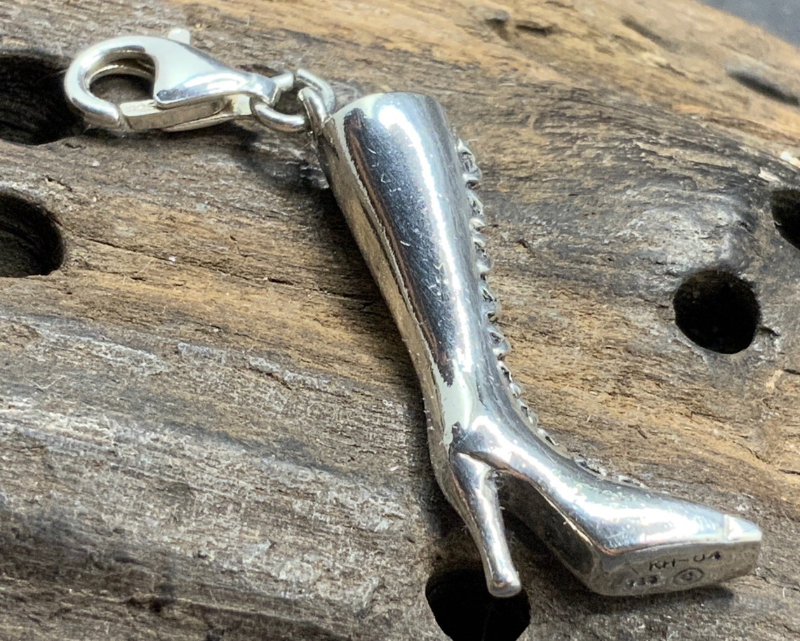 Silver Silver Boot Heel Lobster Claw Charm Etsy