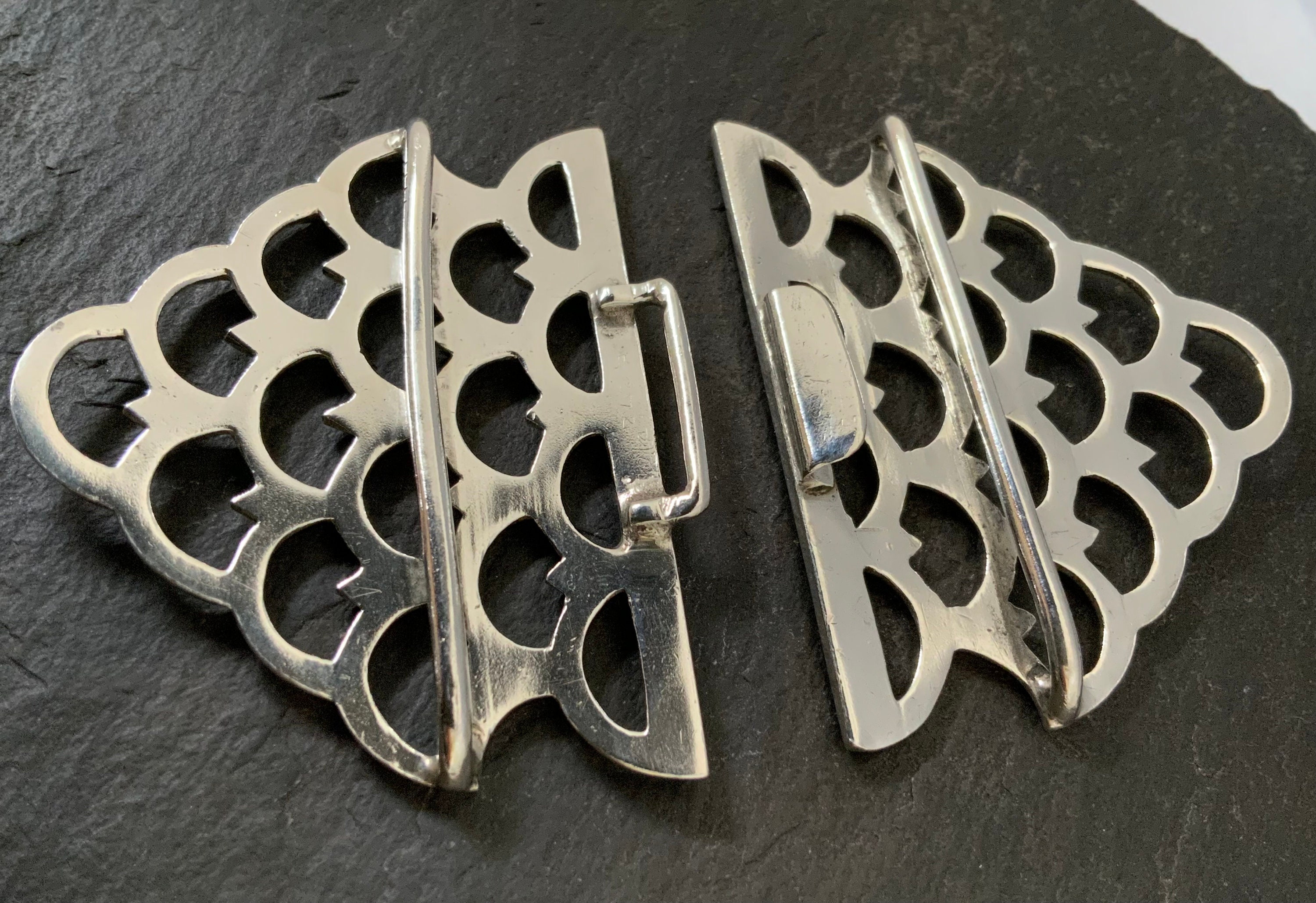 Lot Rare De Boucles De Ceinture Vintage Al Beres - Argent Sterling 925, 229.5g