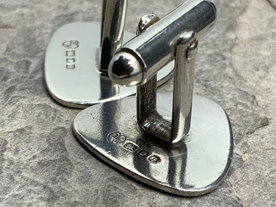 Vintage Sterling Silver Solid Engine Turned Cuffl… - image 5